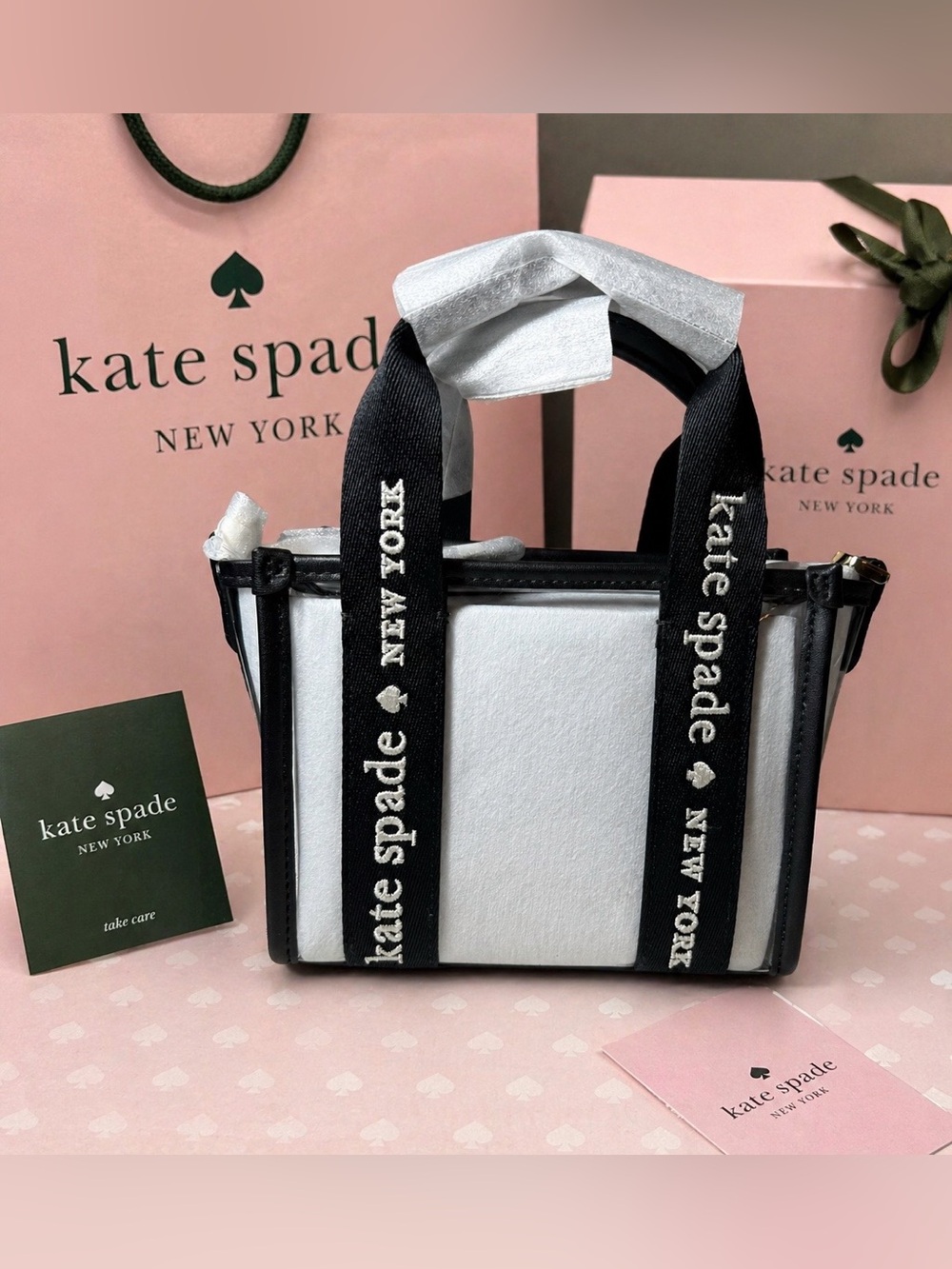 NWT Kate Spade Mini Tote with Logo Straps